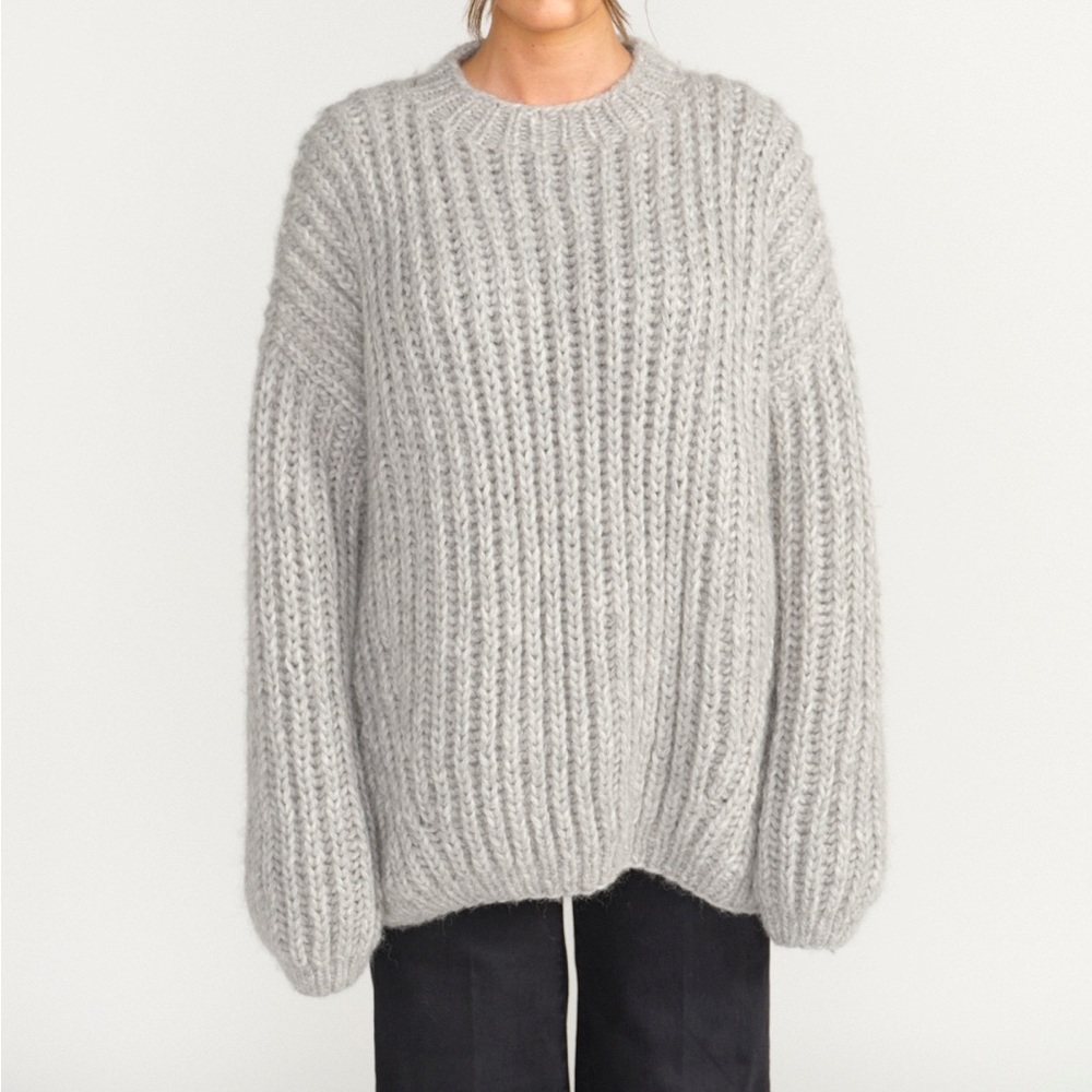 MAIAMI Oversized Alpaca Brioche Pullover Sweater